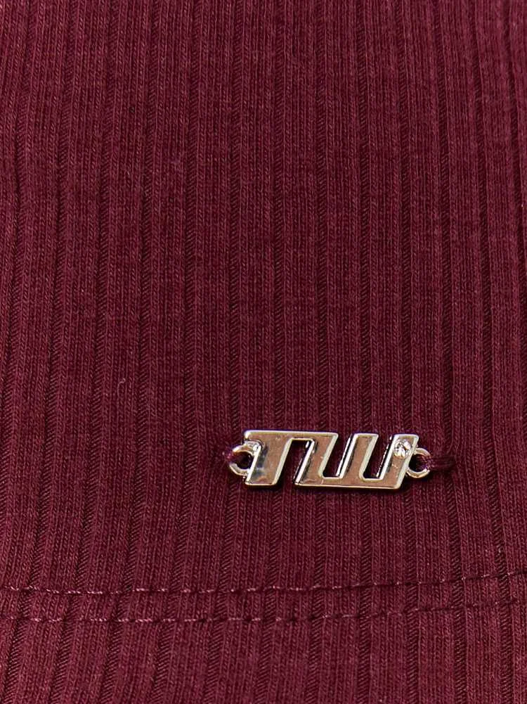 Tally Weijl - Burgundy Basic T‑shirt Tally Weijl - Burgundy Basic T‑shirt