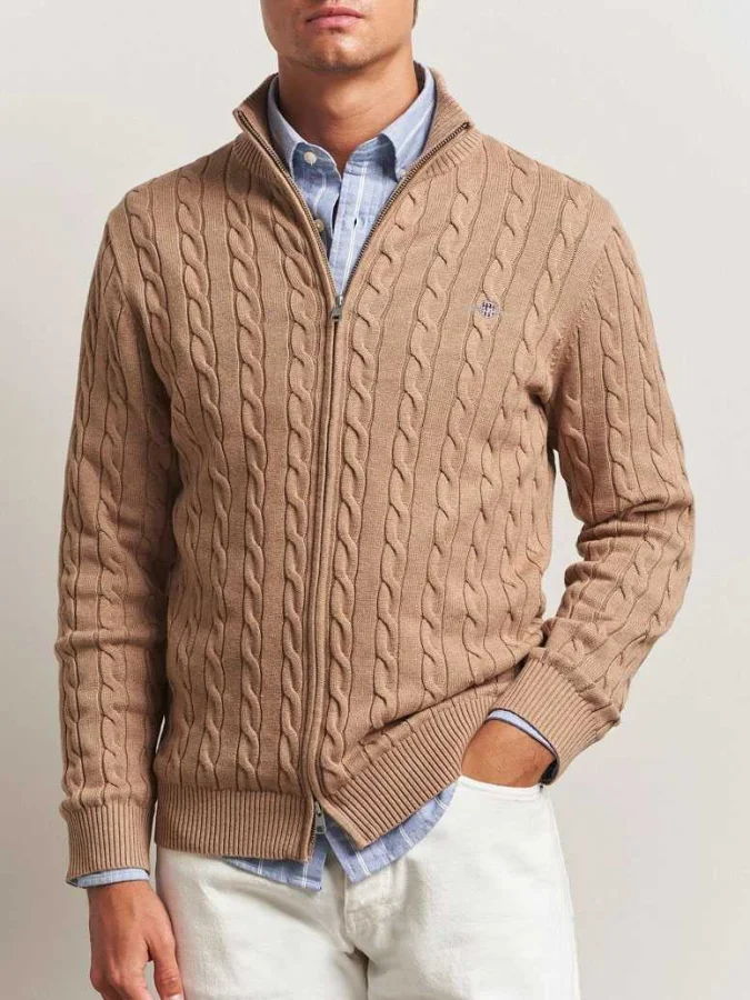 Gant - COTTON CABLE ZIPPED...