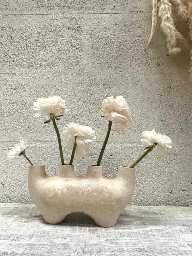 Opjet - White Vase, 9 x 11.5CM 2