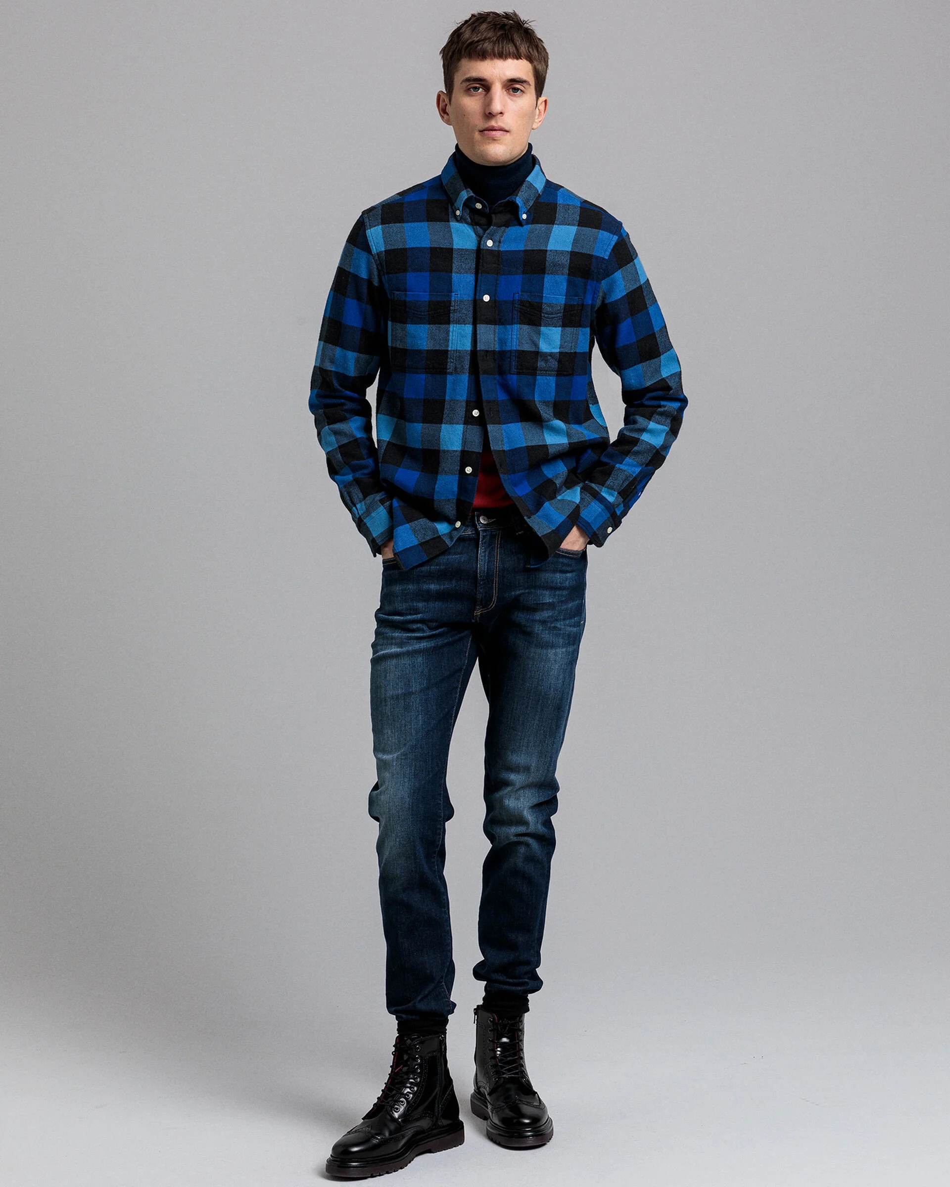 Gant - D2. FLANNEL MELANGE CHECK REG BD Gant - D2. FLANNEL MELANGE CHECK REG BD