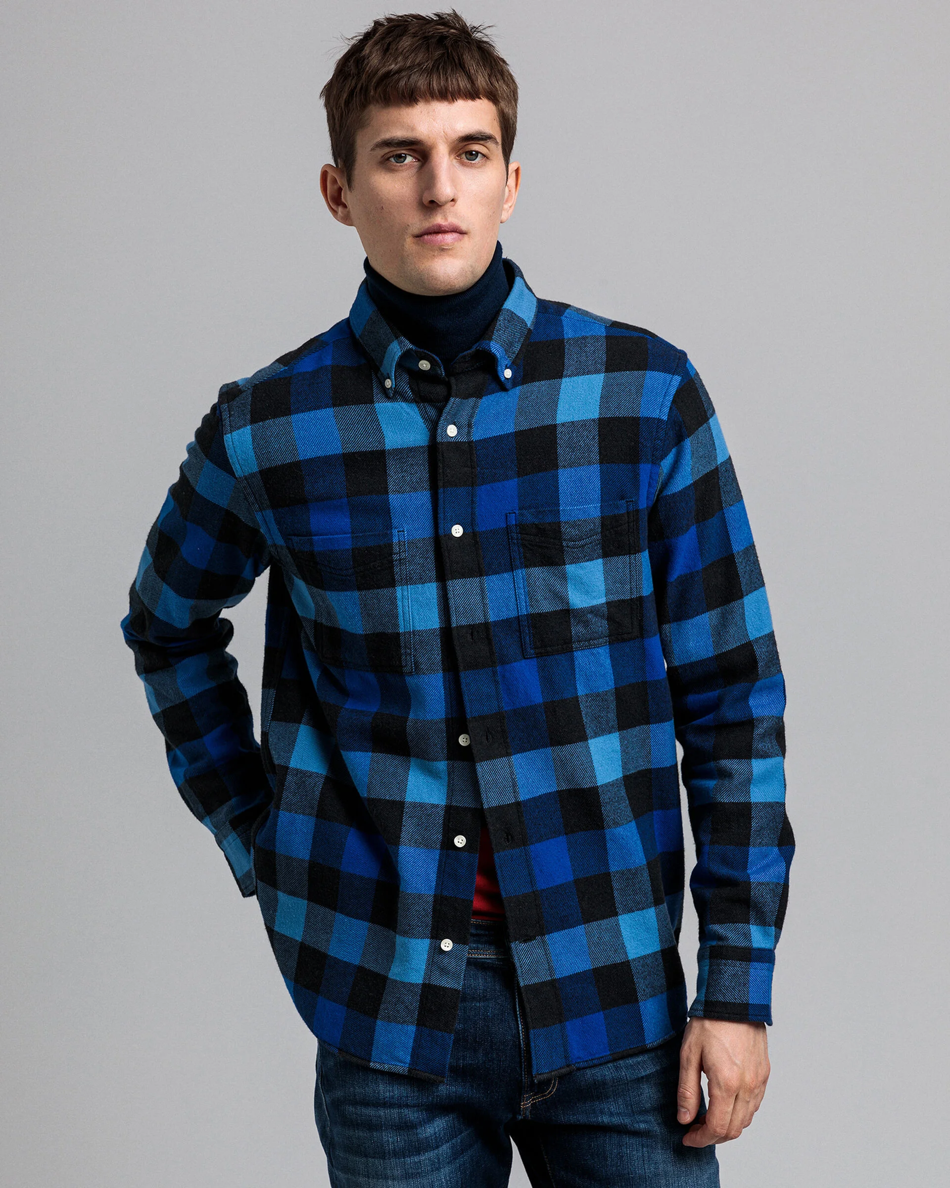 Gant - D2. FLANNEL MELANGE CHECK REG BD Gant - D2. FLANNEL MELANGE CHECK REG BD