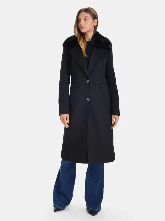 GUESS - KAROLE FUR COLLAR COAT