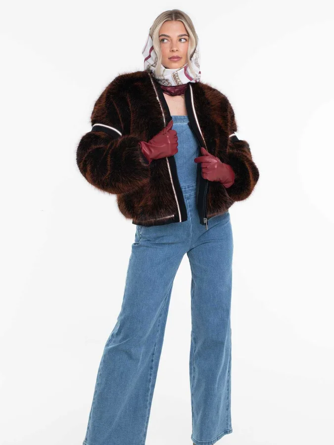 GUESS - KATIA FAUX FUR RIB...