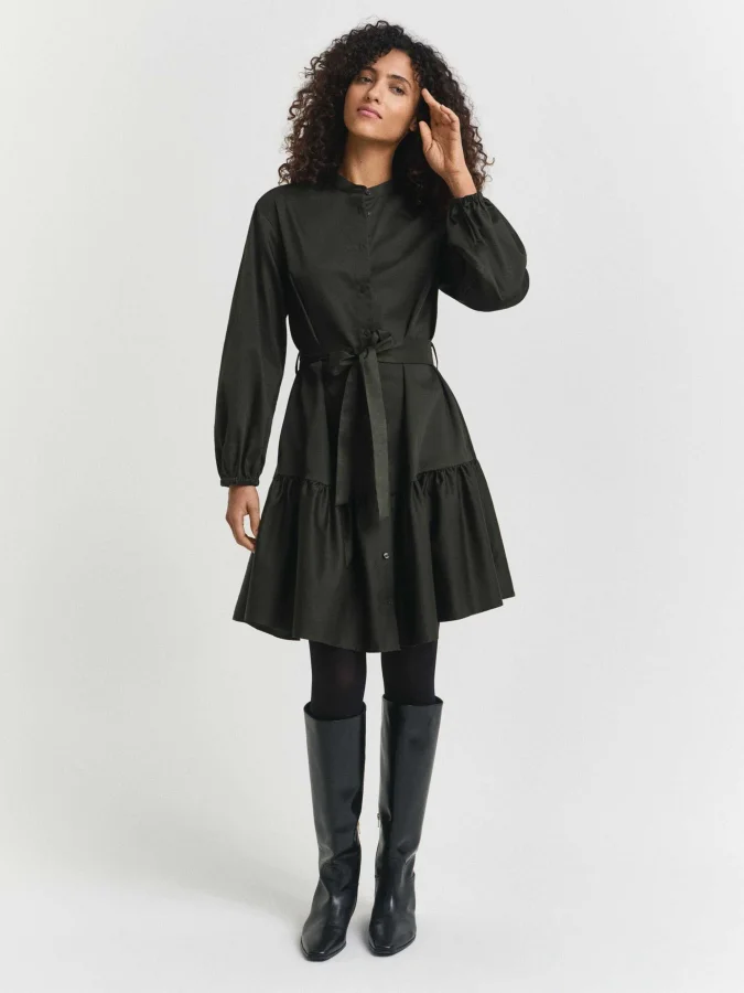 GANT - COTTON SATIN LS DRESS