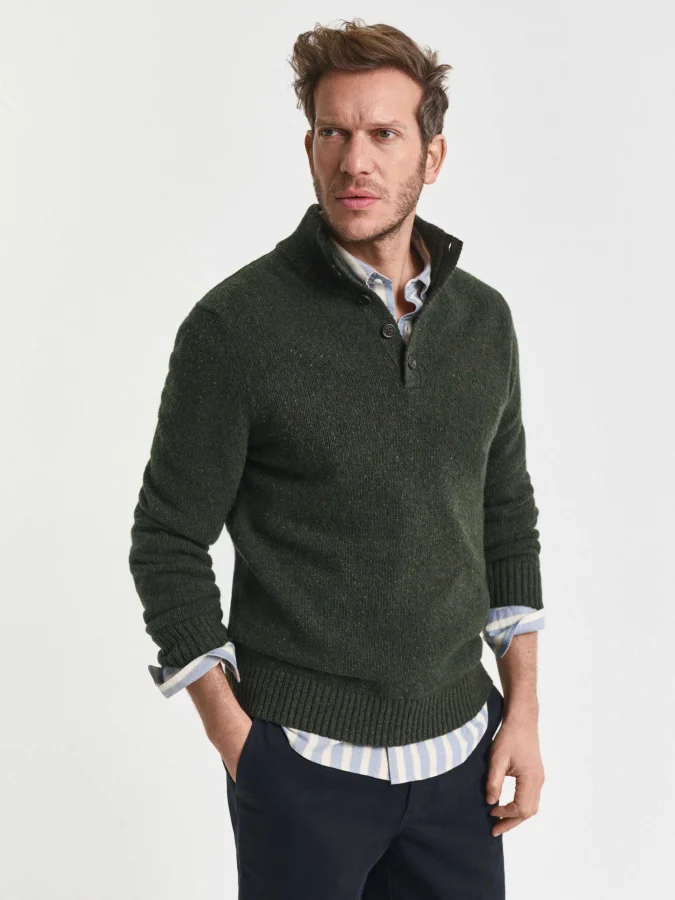 GANT - WOOL BLEND NEPS HALF...