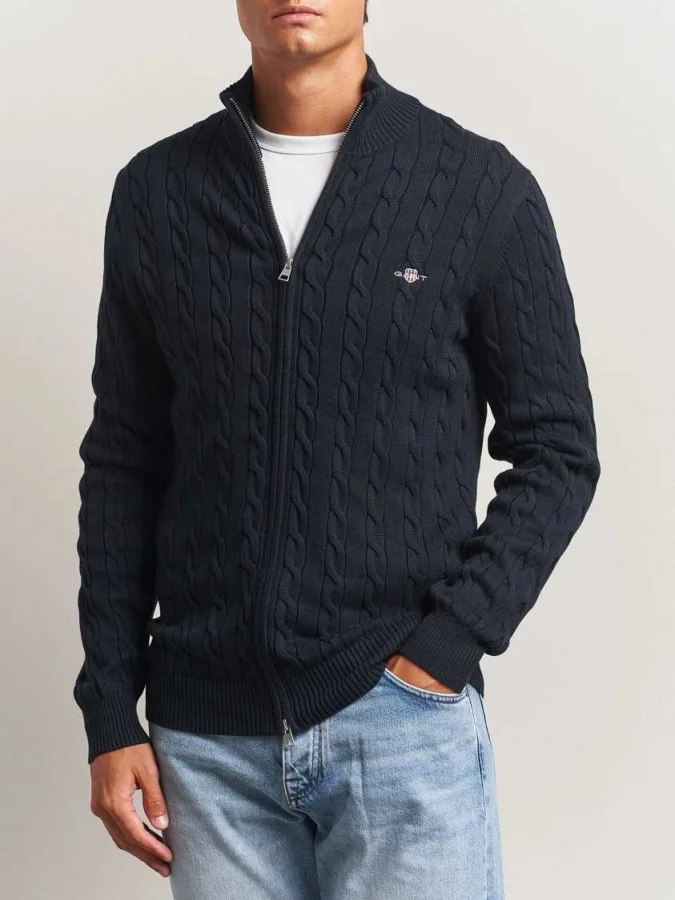 GANT - COTTON CABLE ZIPPED...