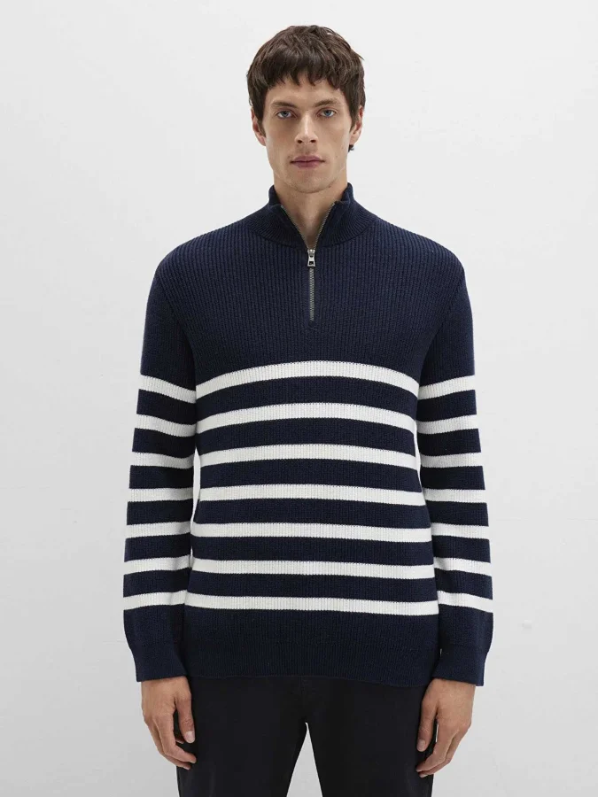 Mavi - STRIPE HALF ZIP SWEATER