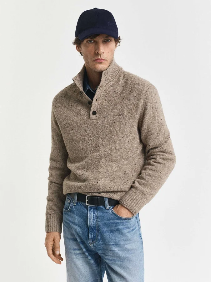 GANT - WOOL BLEND NEPS HALF...