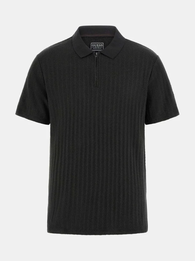 GUESS - SS GRADY RIB ZIP POLO