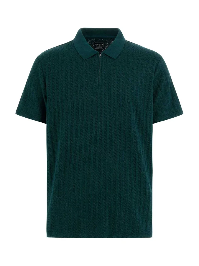 GUESS - SS GRADY RIB ZIP POLO