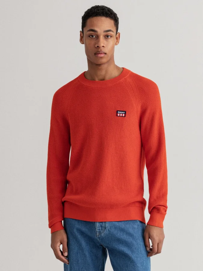 Gant - D2. WAFFLE RIB C-NECK