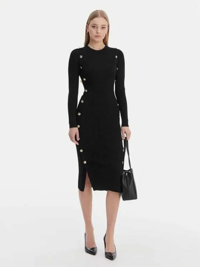 GUESS - LS RIB LOGO BUTTON... 2