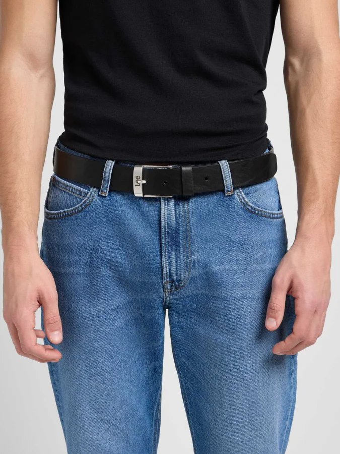 LEE - LEATHER BELT LOGO BUCKLE