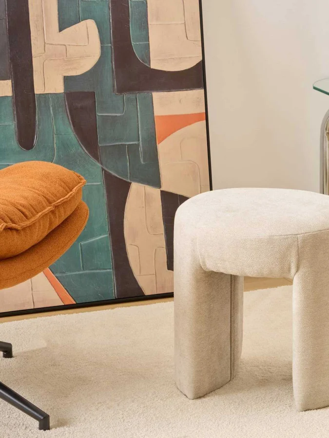 Atmosphera - Beige Pouffe,... 2