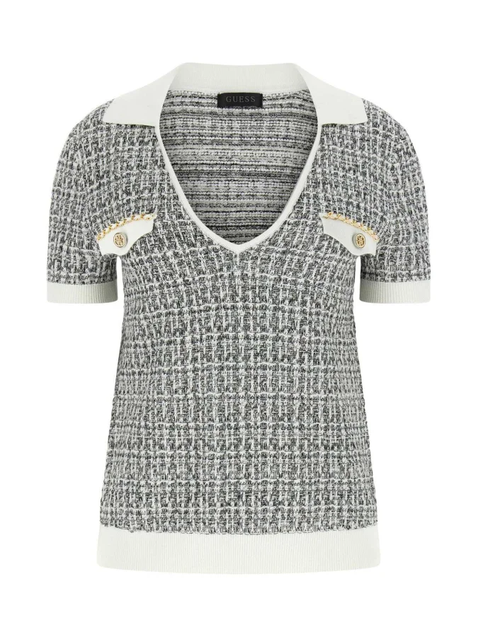 GUESS - SS VN COLLAR...