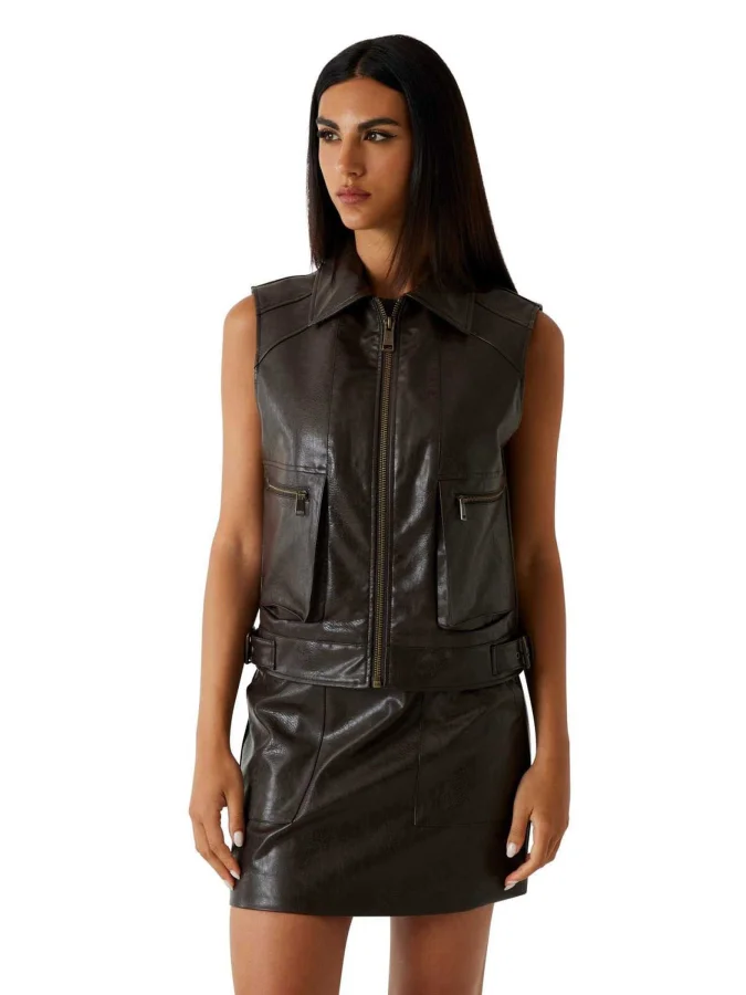 Guess - LUCY PU LEATHER VEST