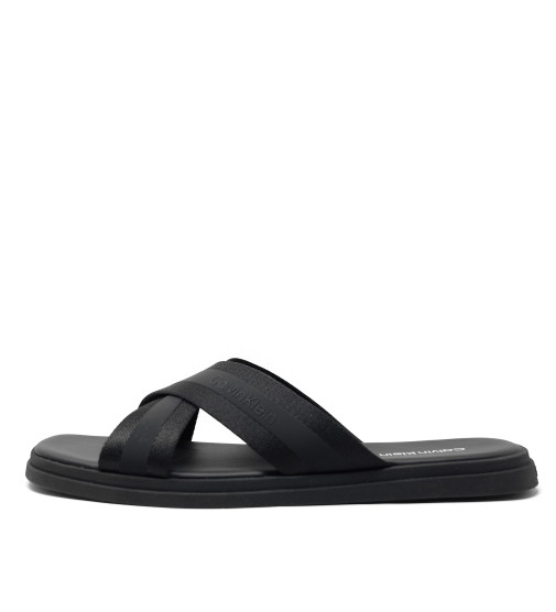 Leather flip flops Calvin Klein Black size 7.5 US in Leather - 30855744