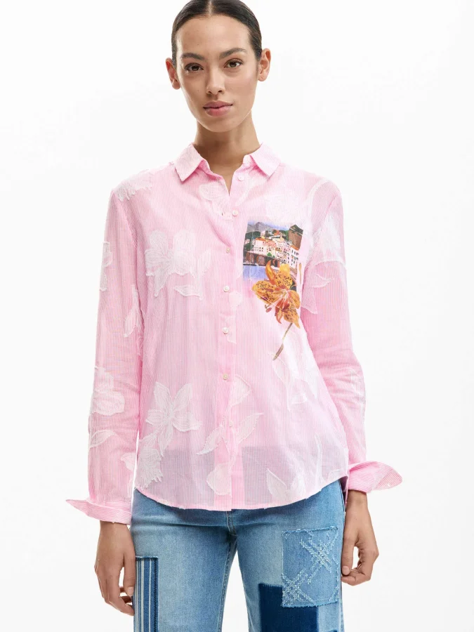 DESIGUAL - Striped postcard...