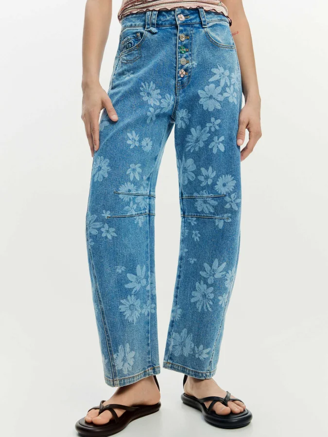 DESIGUAL - Floral jeans 2