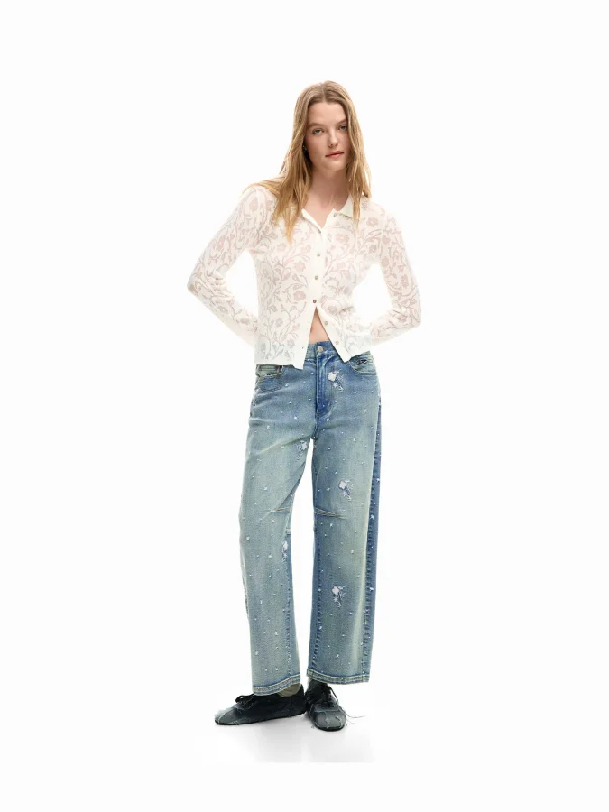 DESIGUAL - Embroidered jeans