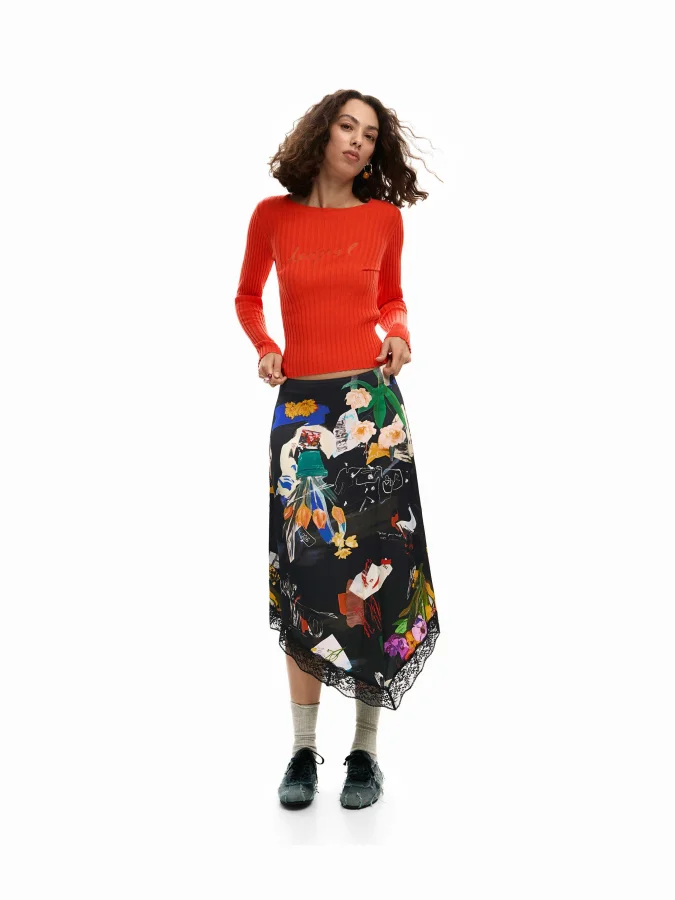 DESIGUAL - Midi collage skirt