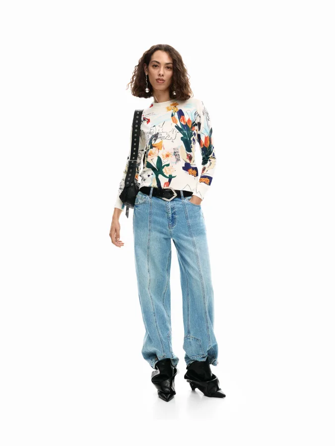 DESIGUAL - Thin sweater plants 2