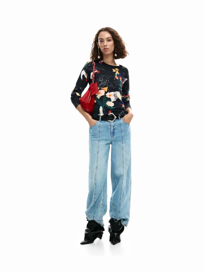 DESIGUAL - Thin sweater plants 2