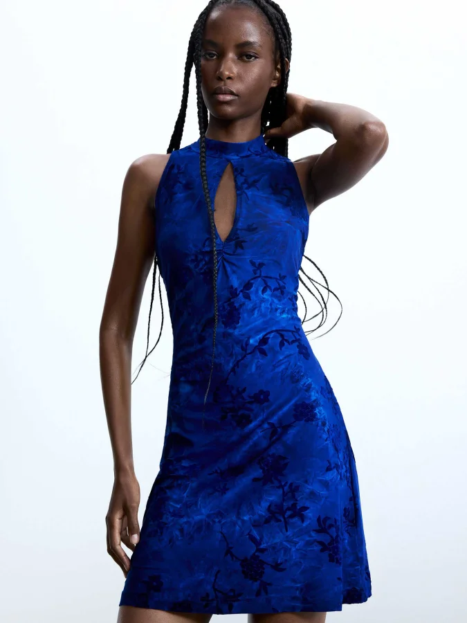 DESIGUAL - Flocked dress 2