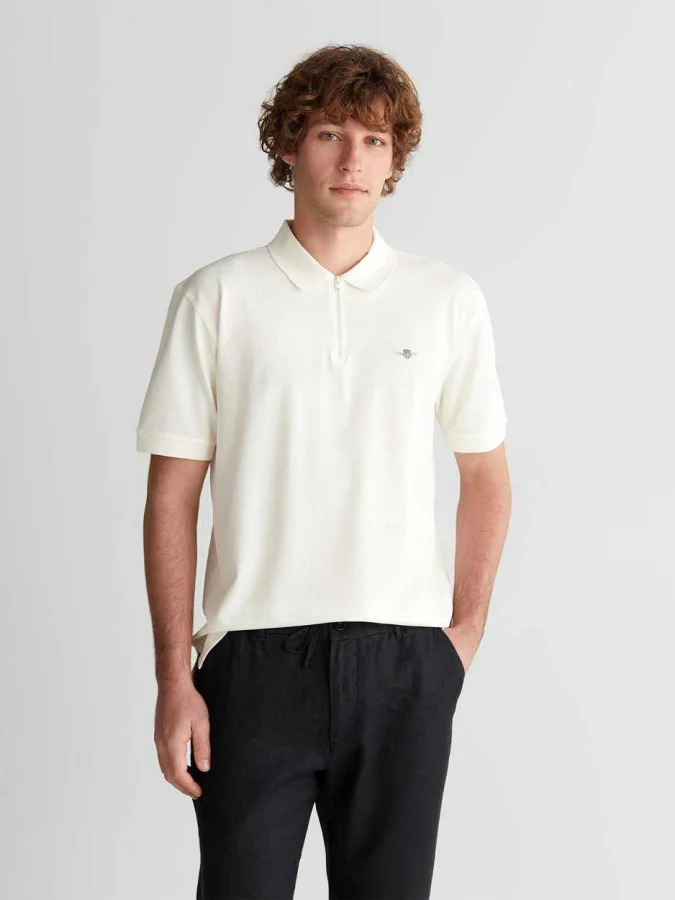 GANT - PIQUE HALF ZIP GANT...