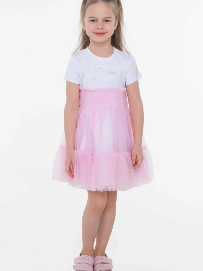 GUESS - MIXED FABRIC SS DRESS