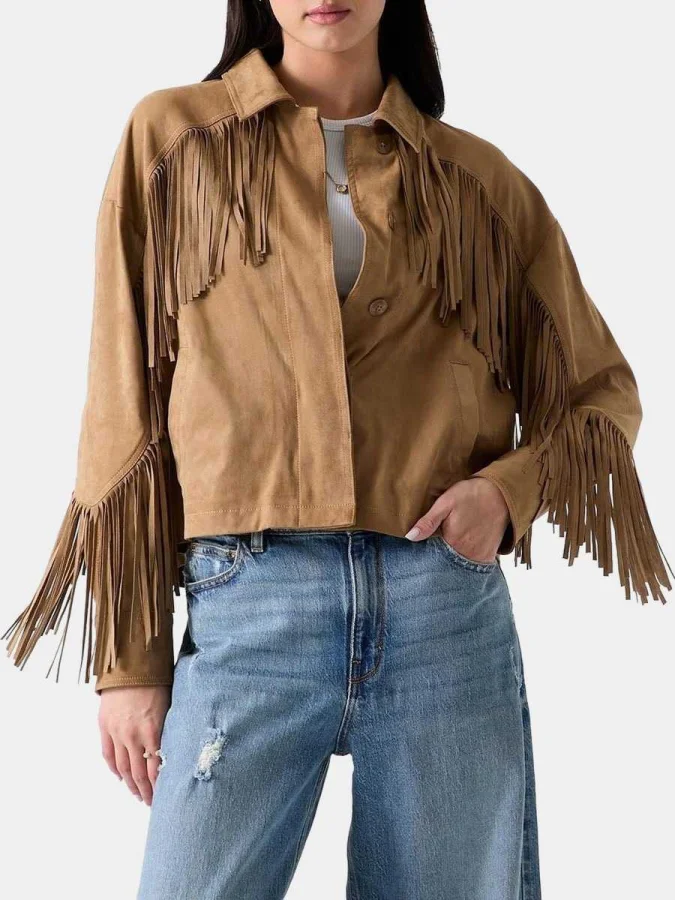 GUESS - LS IBBY FRINGE JKT