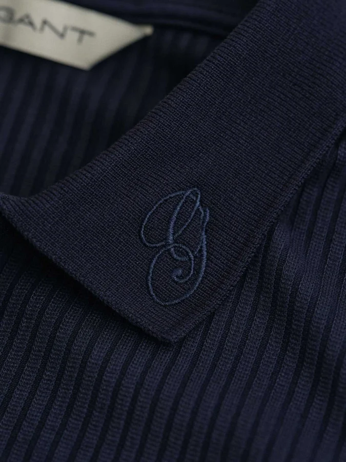 GANT - SLIM RIBBED SS POLO 2