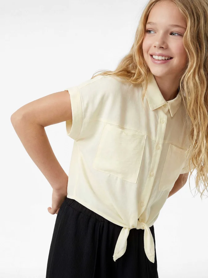 KOTON - Tie Detail Crop Shirt 2