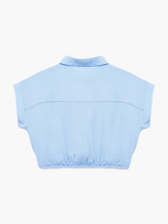 KOTON - Tie Detail Crop Shirt 2
