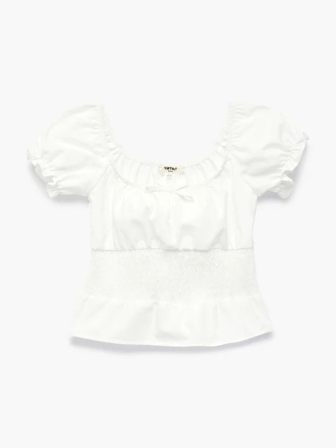 KOTON - Smocked Poplin Crop...