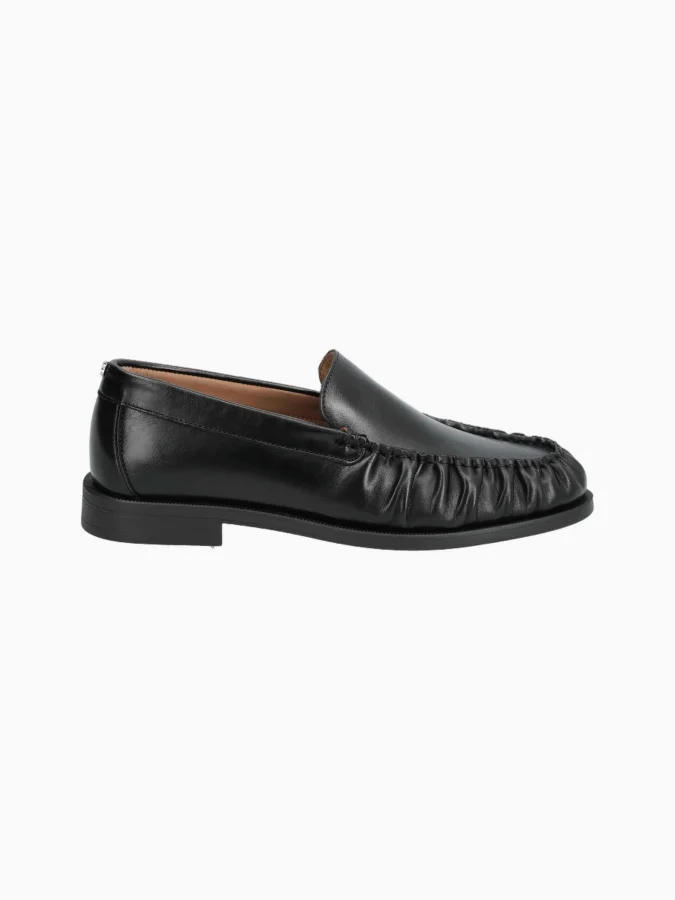 BOSS - Leather loafer with...