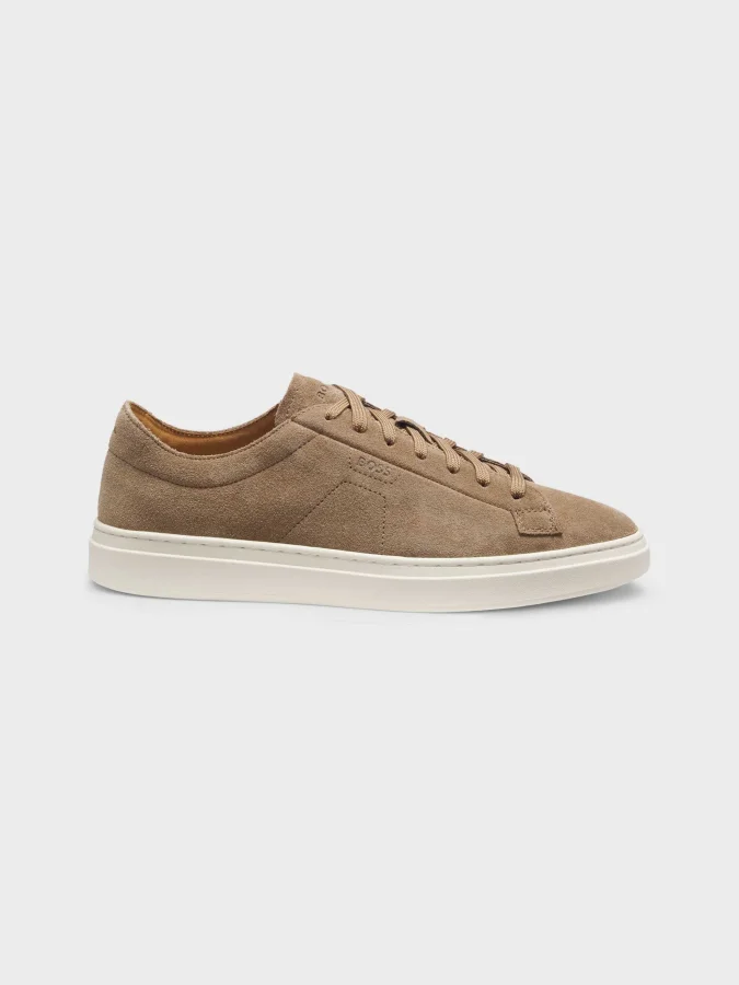 BOSS - Suede trainers with...