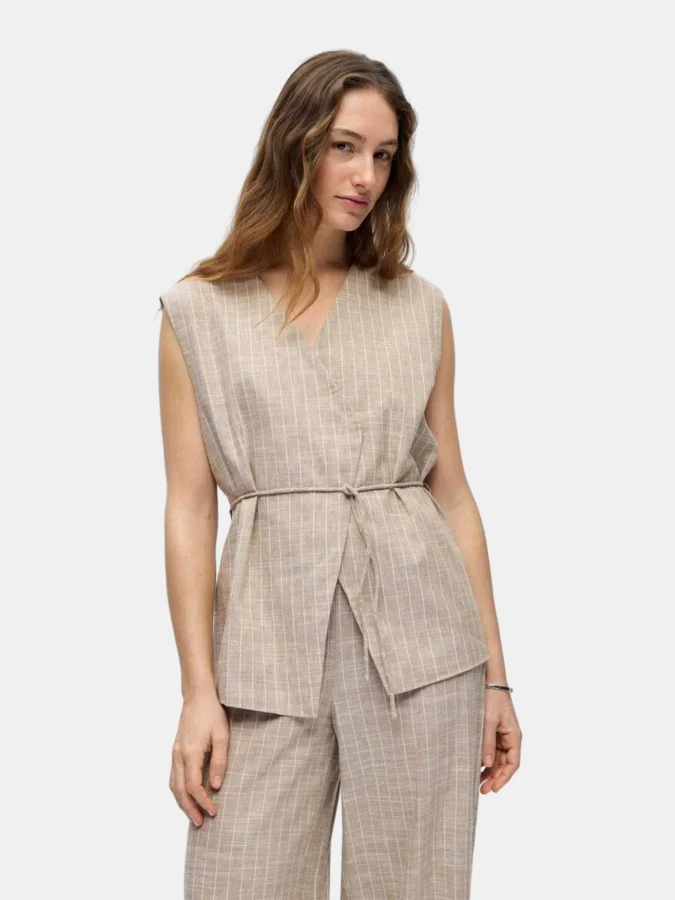 OBJECT - TIE WAIST WRAP TOP