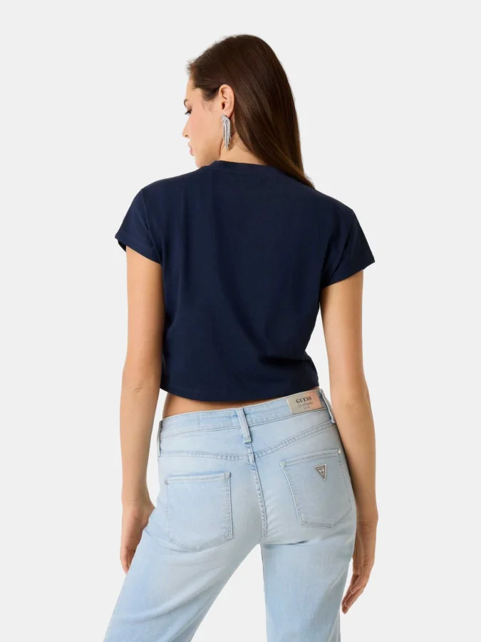 GUESS - SS CN SCRIPT CROP TEE 2