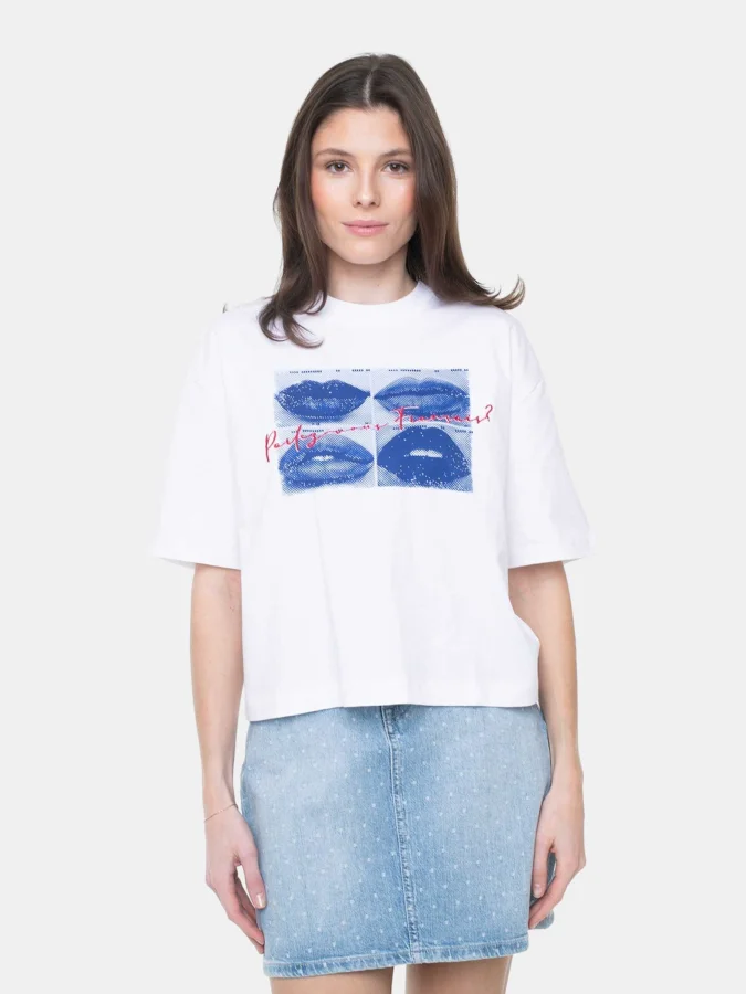 GUESS - SS FRENCH LIPS OS TEE