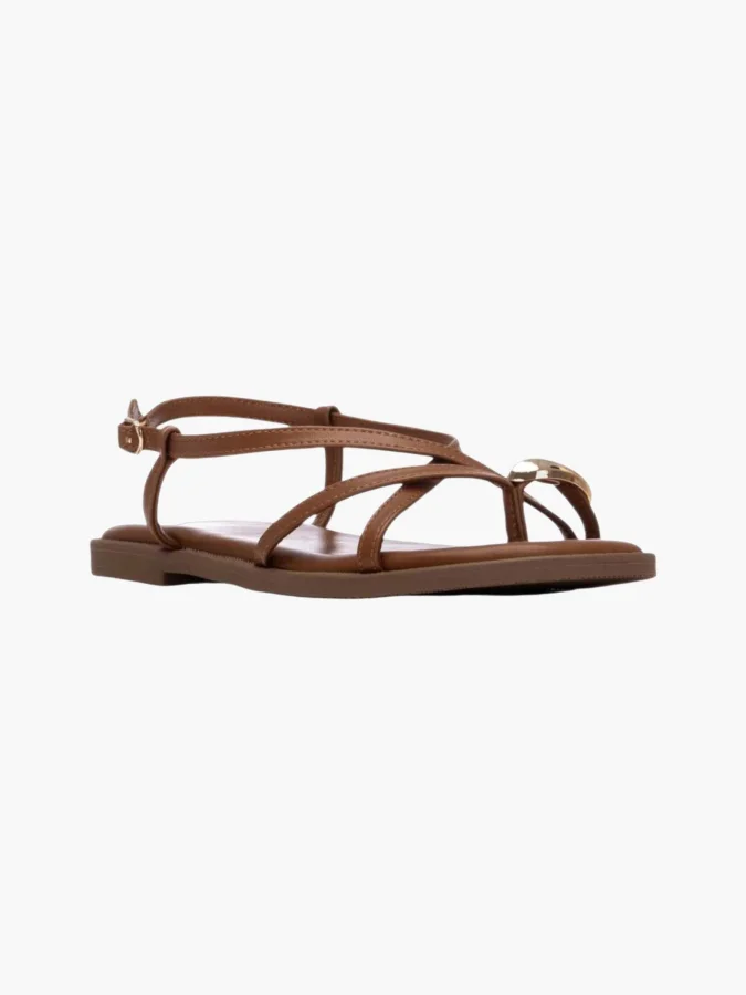 XTI - BROWN PU LADIES SANDALS 2