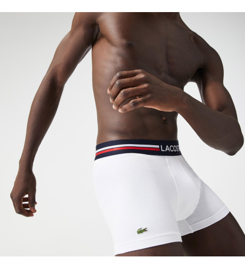 Lacoste - Pack Of 3 Iconic Trunks With Three-Tone Waistband Size S