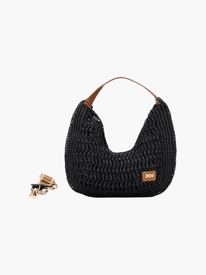 XTI - BLACK RAFIA LADIES BAGS