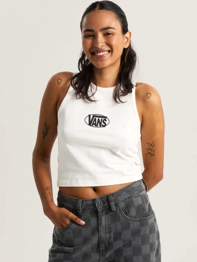 VANS - OVAL LOGO TANK EGRET