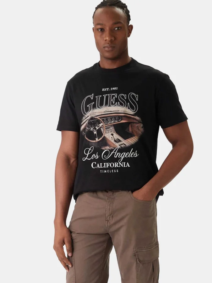 GUESS - SS CN SATIN PATCH TEE