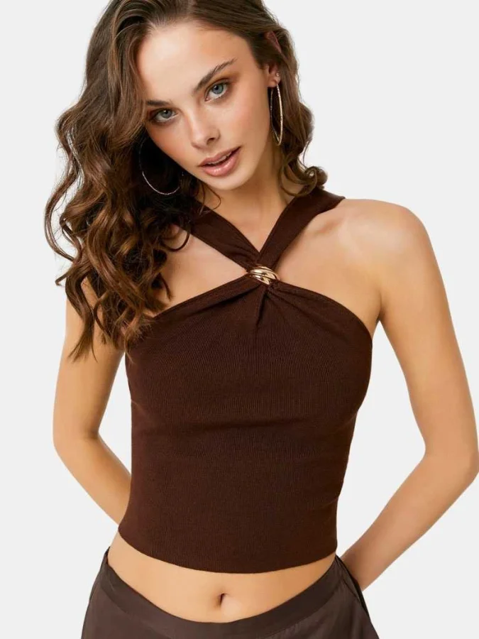 Tally Weijl - Brown halter top