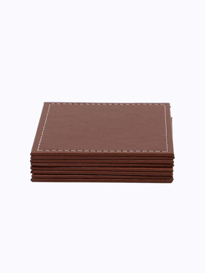 COASTER PU 4PCS 10X10CM 3ASS