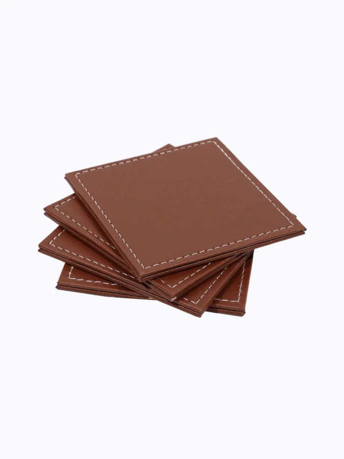COASTER PU 4PCS 10X10CM 3ASS 2