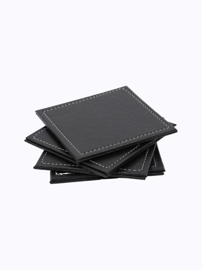 COASTER PU 4PCS 10X10CM 3ASS 2