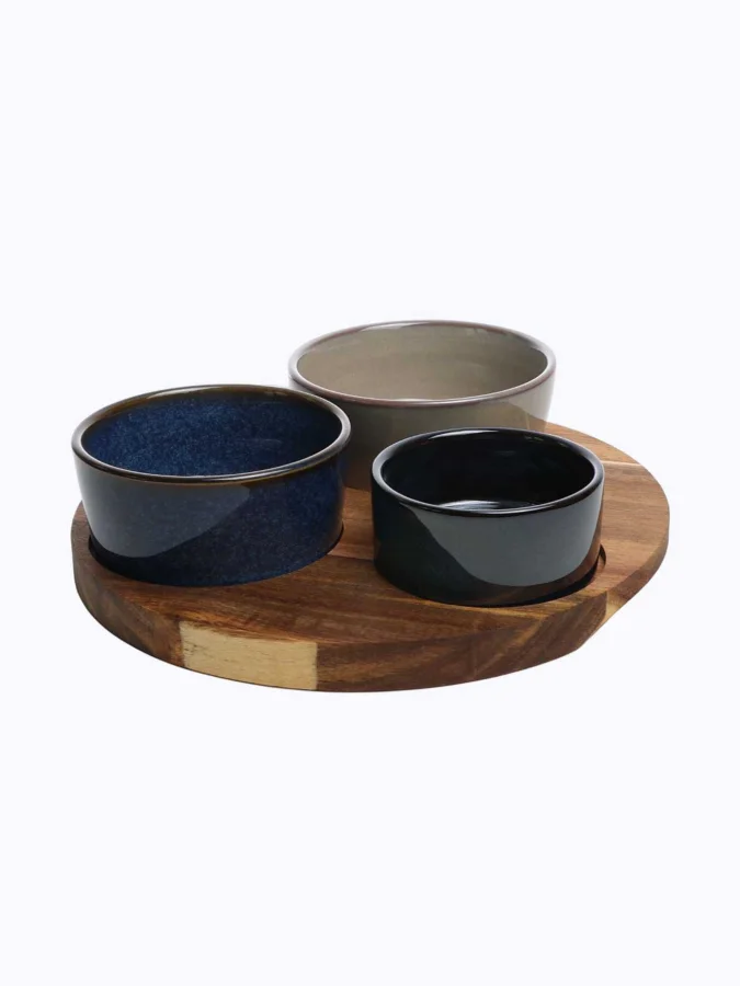 SERVING SET OF 4PCS ACACIA